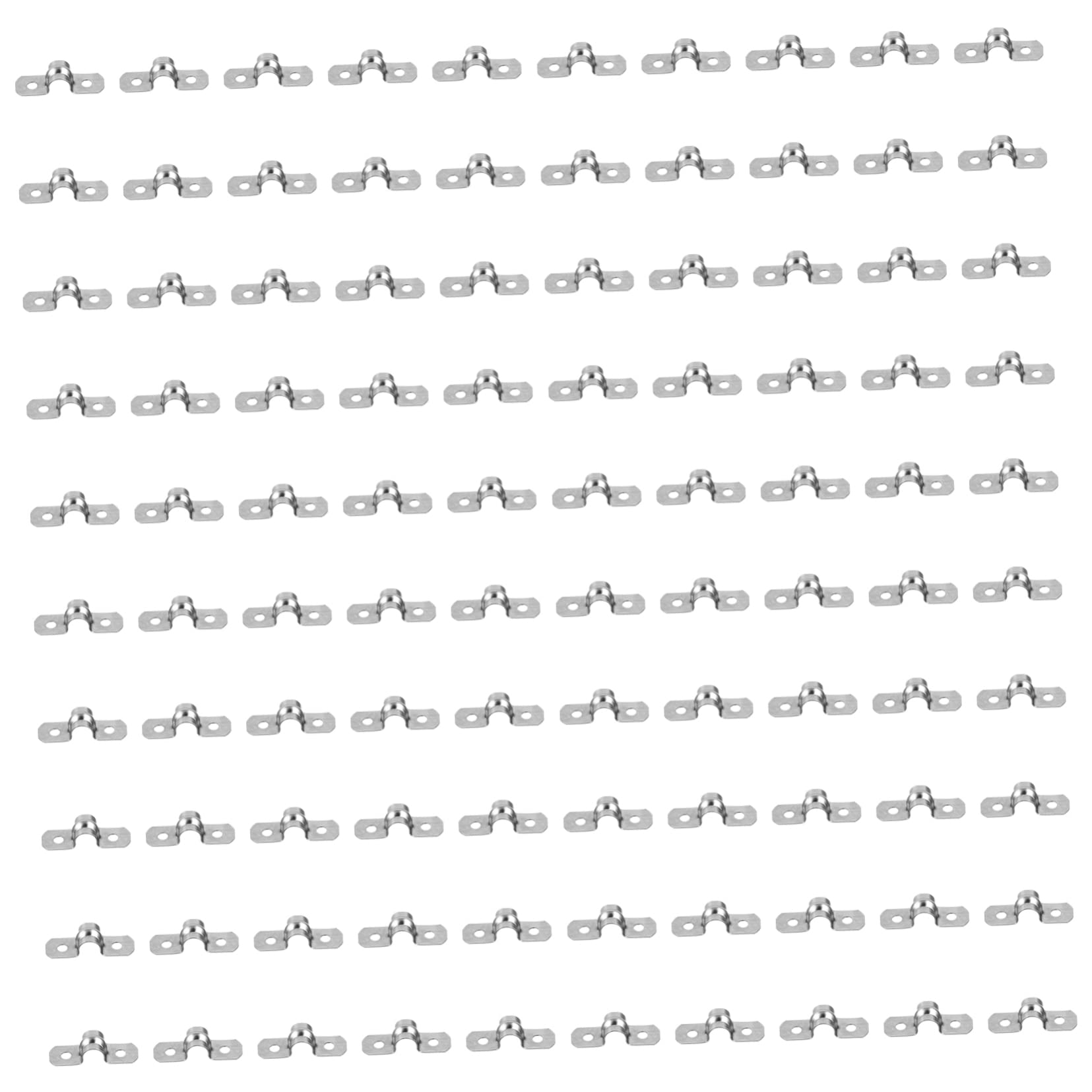 HEMOTON 100pcs U-type Stainless Steel Saddle Card Tube Clamp Rigid Clamp Straps for Drainage Pipe