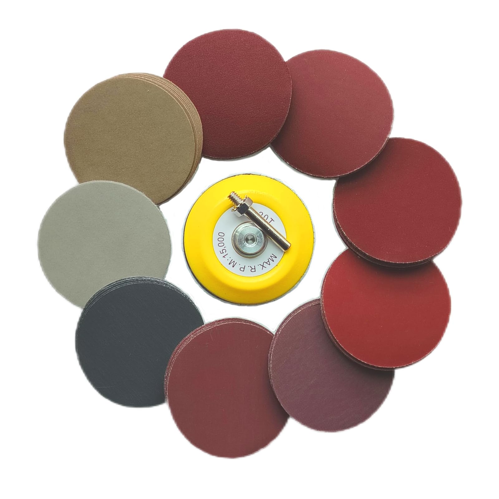 100pezzi 75mm carta vetrata velcrat 400 600 800 1000 1200 1500 2000 3000 5000 7000 Dischi Abrasivi 75mm con 1 Set di Dischi Abrasivi Pad Kit per Lucidatura.