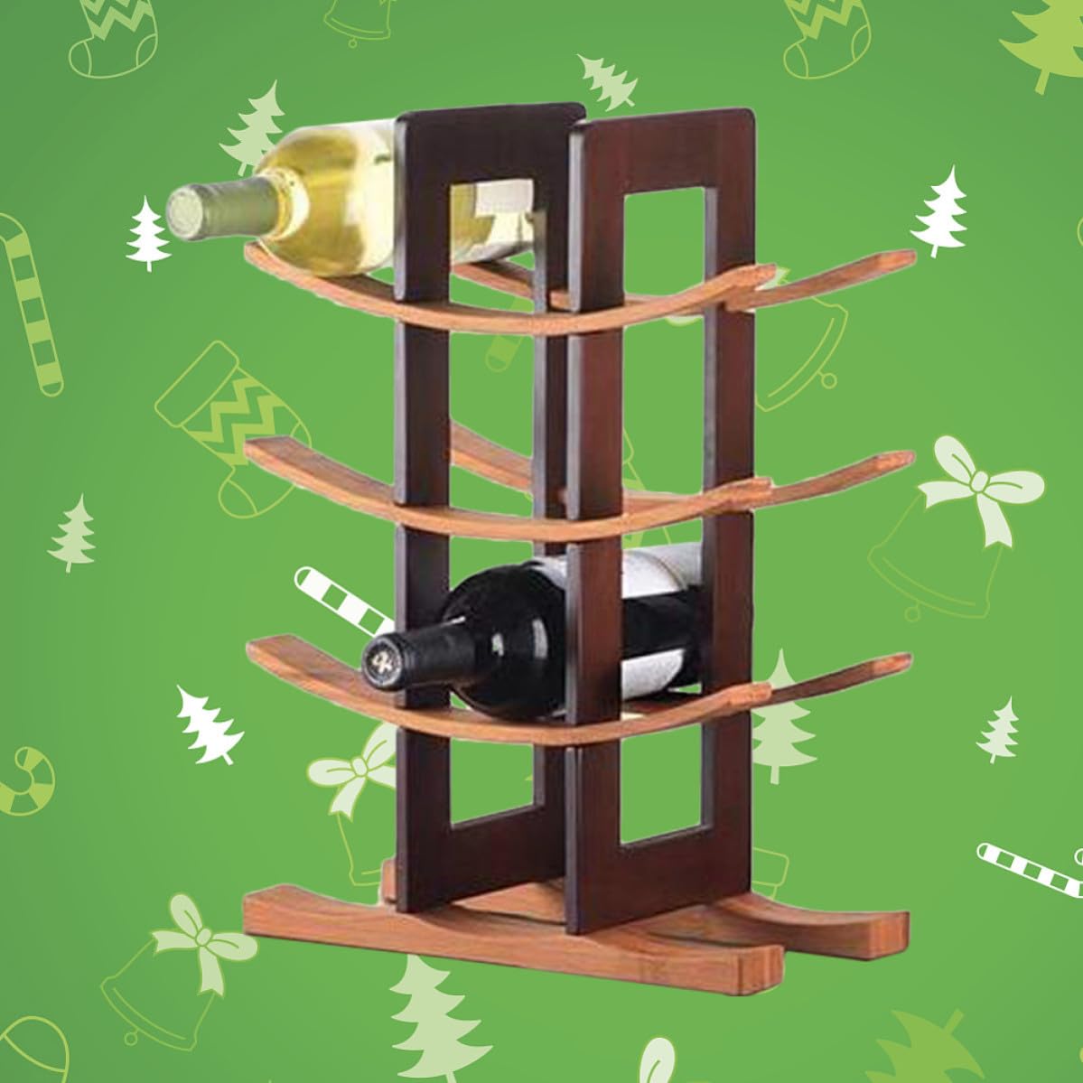 Luxshiny Présentoir à Vin Décoratif en Bambou pour Bouteilles, Marron