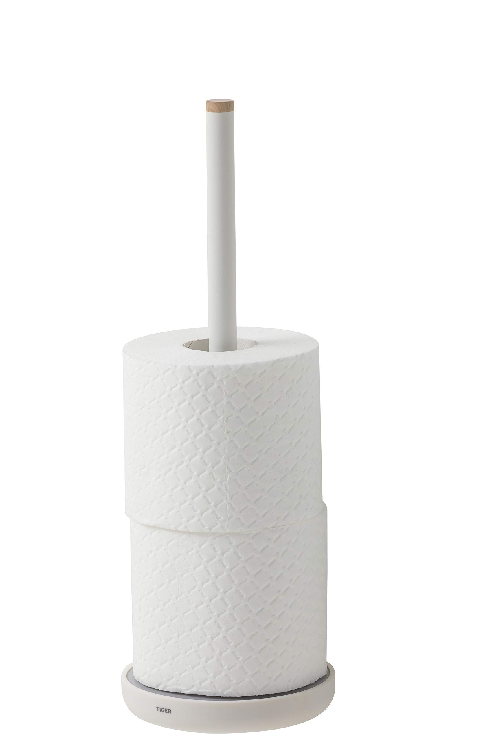 TIGER Urban Portarotolo di Riserva, Acciaio Inox, ABS, Bianco, 12,5 x 36 x 12,5 cm