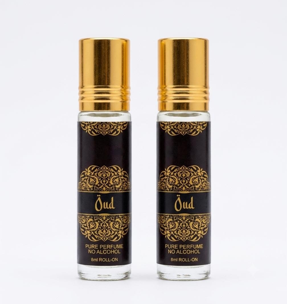 Oud Pure Attar Roll-On, No Alcohol, 8ml, Pack of 2 | Arabian Fragrance, Alcohol-Free Formula, Portable Roll-On, Unisex Scent, Glass Bottle-image-14