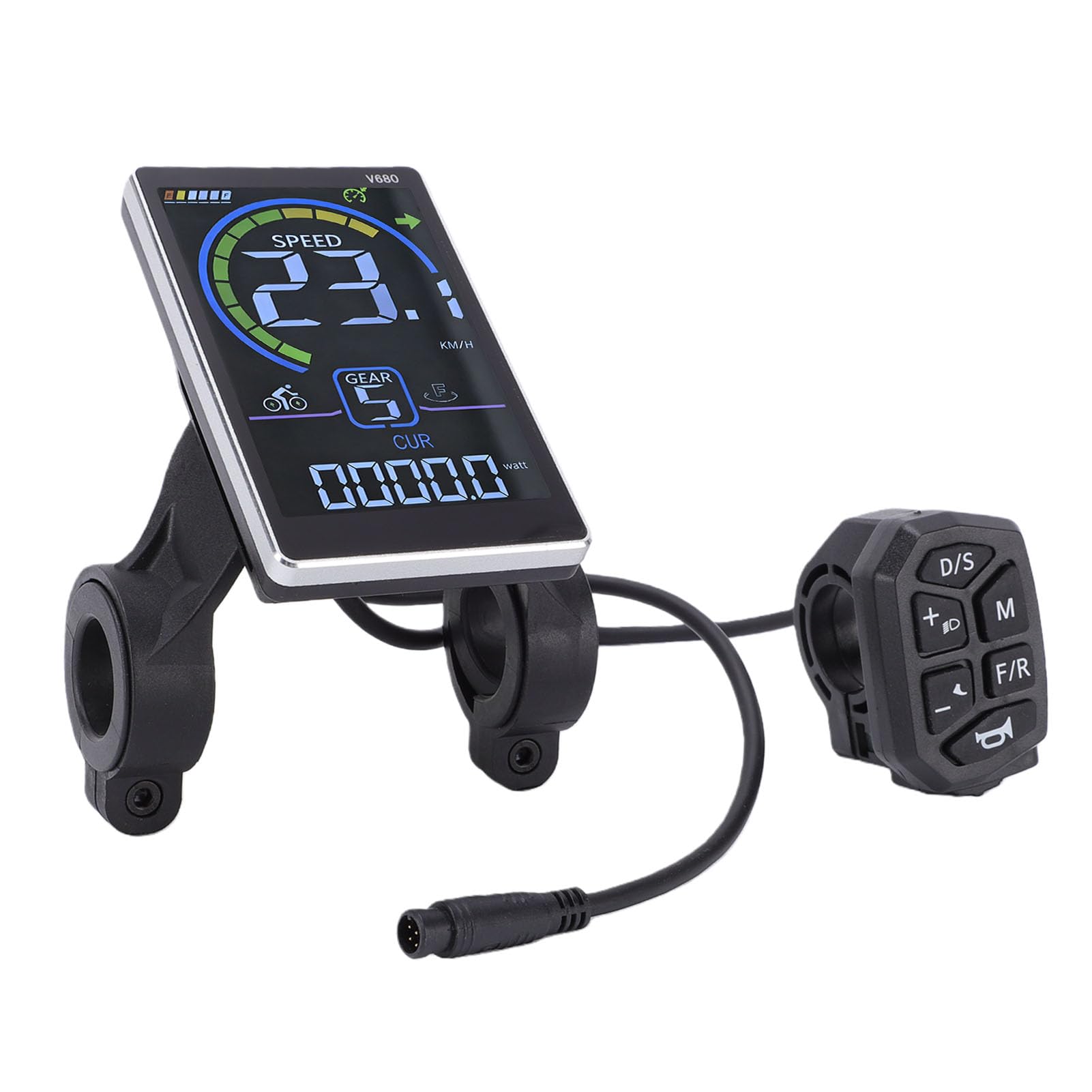Topiky Display LCD per Bici Elettrica, Pannello Display LCD per Scooter Impermeabile, Connettore a 6 Pin Accessori per la Modifica del Ciclismo per Bicicletta Elettrica per Scooter