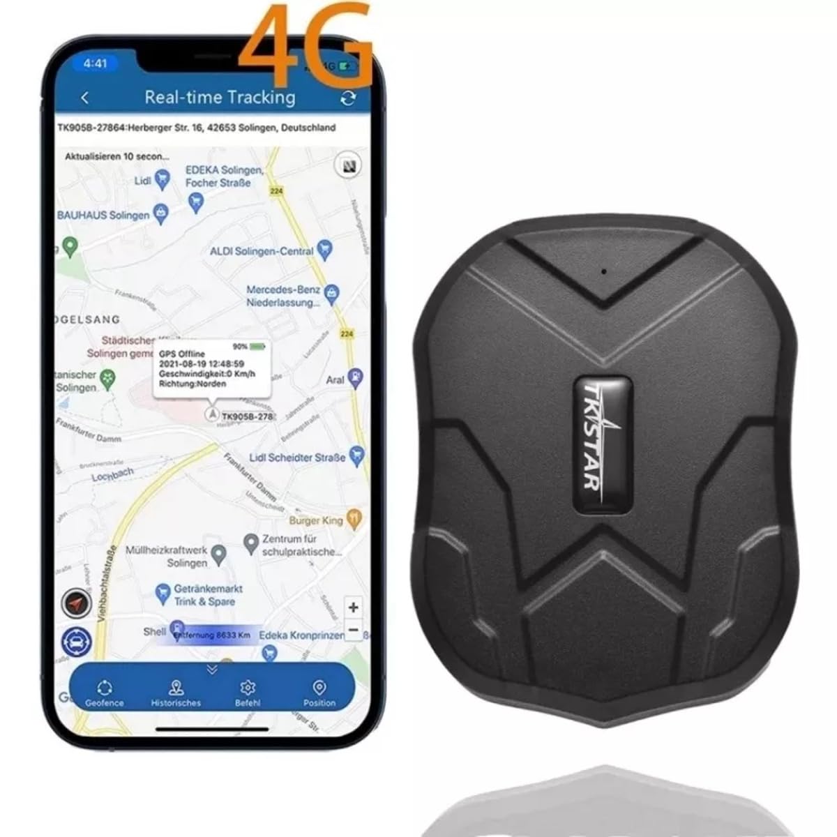 Rastreador Veicular Tracker Sem Fio Tk905 Imã Longa Duração