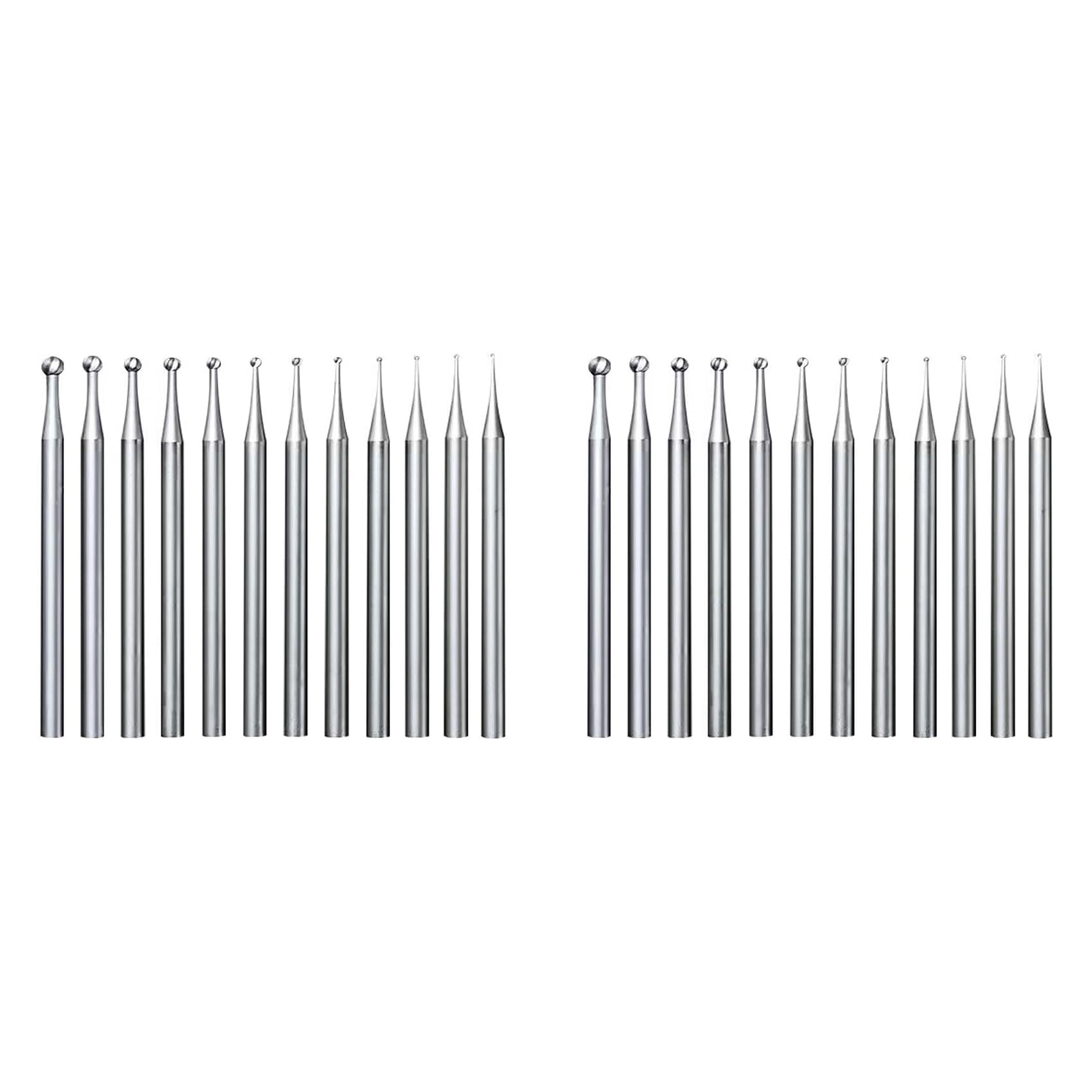 Owaefuqoir 24Pcs Round Shape Ball Burr Set - 3/32Inch Shank Jewelry Making Burs Round Ball Shape Engraving Bits