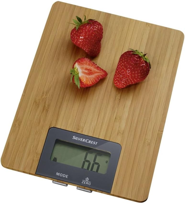 SilverCrest Wooden Electronic Digital Kitchen Weighing Measurement Scale Upto 5 KGs by EzLife - Wooden or Color May Vary (Made in Germany)