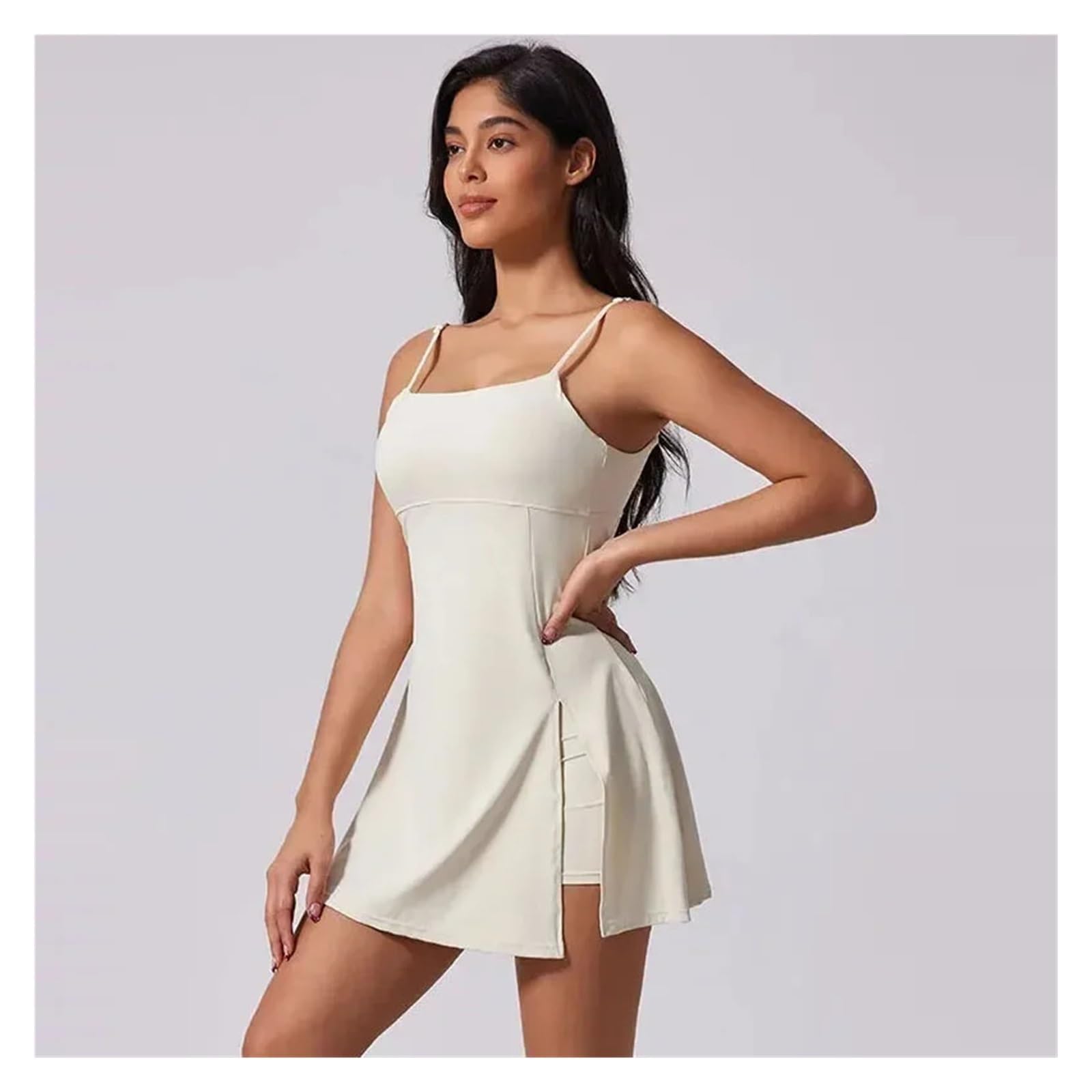 Ropa Padel Mujer Vestido Deportivo for Mujer con Espalda Descubierta, cojín extraíble for el Pecho, Transpirable, for Yoga al Aire Libre, Falda de Tenis(M)