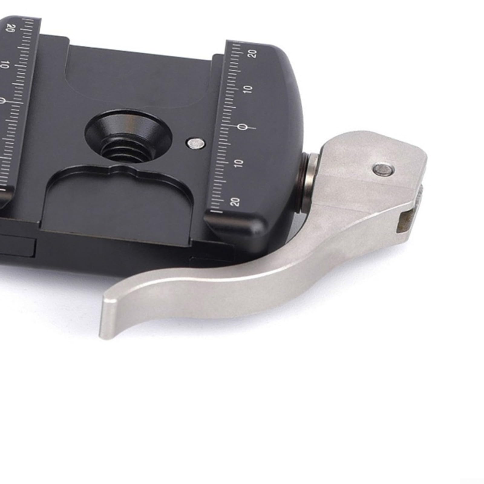 Abrazadera de cambio rápido para RRS de 50 mm, ajustable para arca para swiss, placa de sujeción de aleación de aluminio, placa base compacta de 8 x 8 x 4 cm, color negro, para trípode de viaje y
