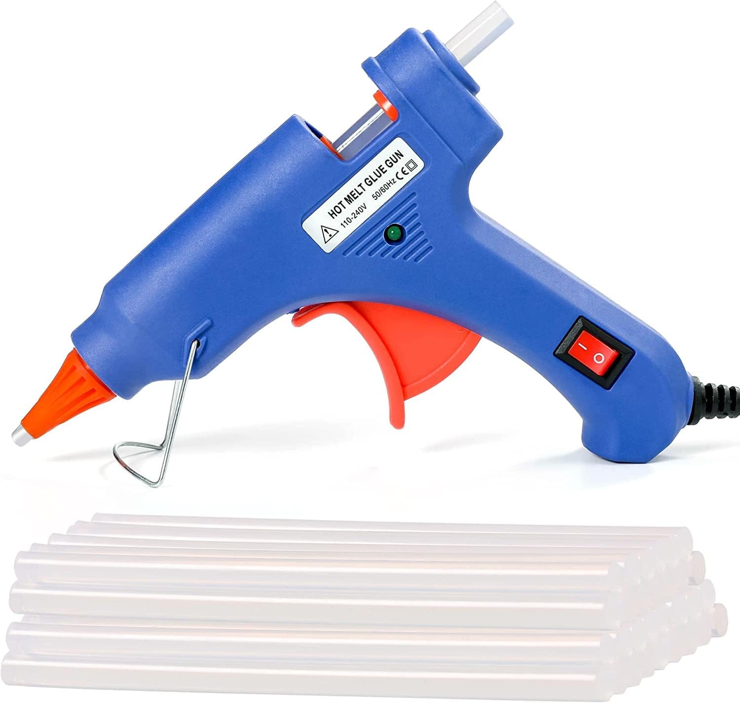 Lulonpon Glue Gun,20W,with 50pcs 7.87IN Hot Glue Sticks.Hot Melt Glue Gun,Removable Anti-hot Cover Glue Gun Kit with Flexible Trigger,for DIY Small Craft Projects,Sealing and Quick Daily Repairs