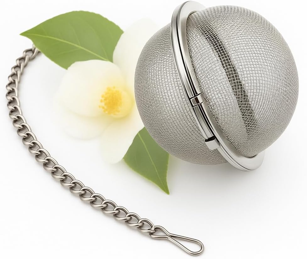 Infusor de Chá em Aço Inox 4,5cm Individual – Coa e Peneira Todos os Tipos de Chá – Durável, Prático e Fácil de Limpar