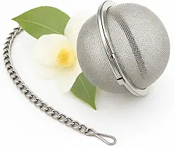 Infusor de Chá em Aço Inox 4,5cm Individual – Coa e Peneira Todos os Tipos de Chá – Durável, Prático e Fácil de Limpar