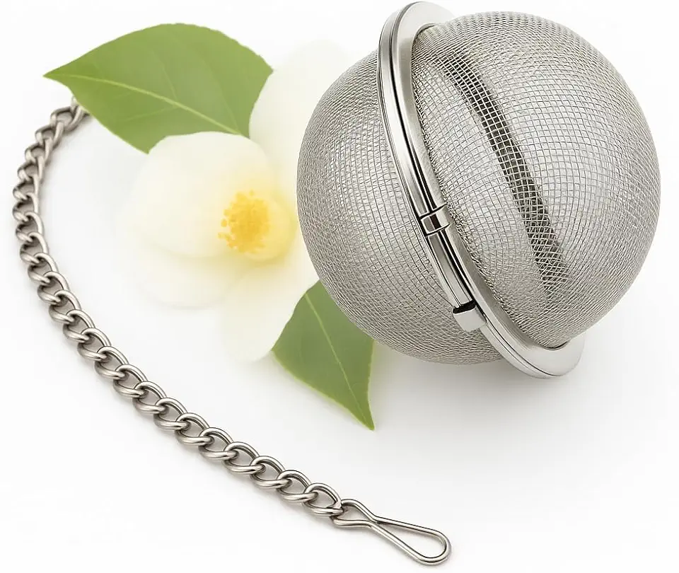 Infusor de Chá em Aço Inox 4,5cm Individual – Coa e Peneira Todos os Tipos de Chá – Durável, Prático e Fácil de Limpar