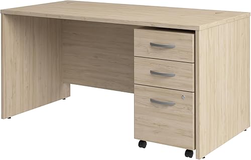 Miniatura 56 de Bush Business Muebles stc013sg Studio C computadora y archivo, 72" x 30," Storm Gray, Madera, Blanco Blanco,Negro Nuez (Black Walnut),Nogal