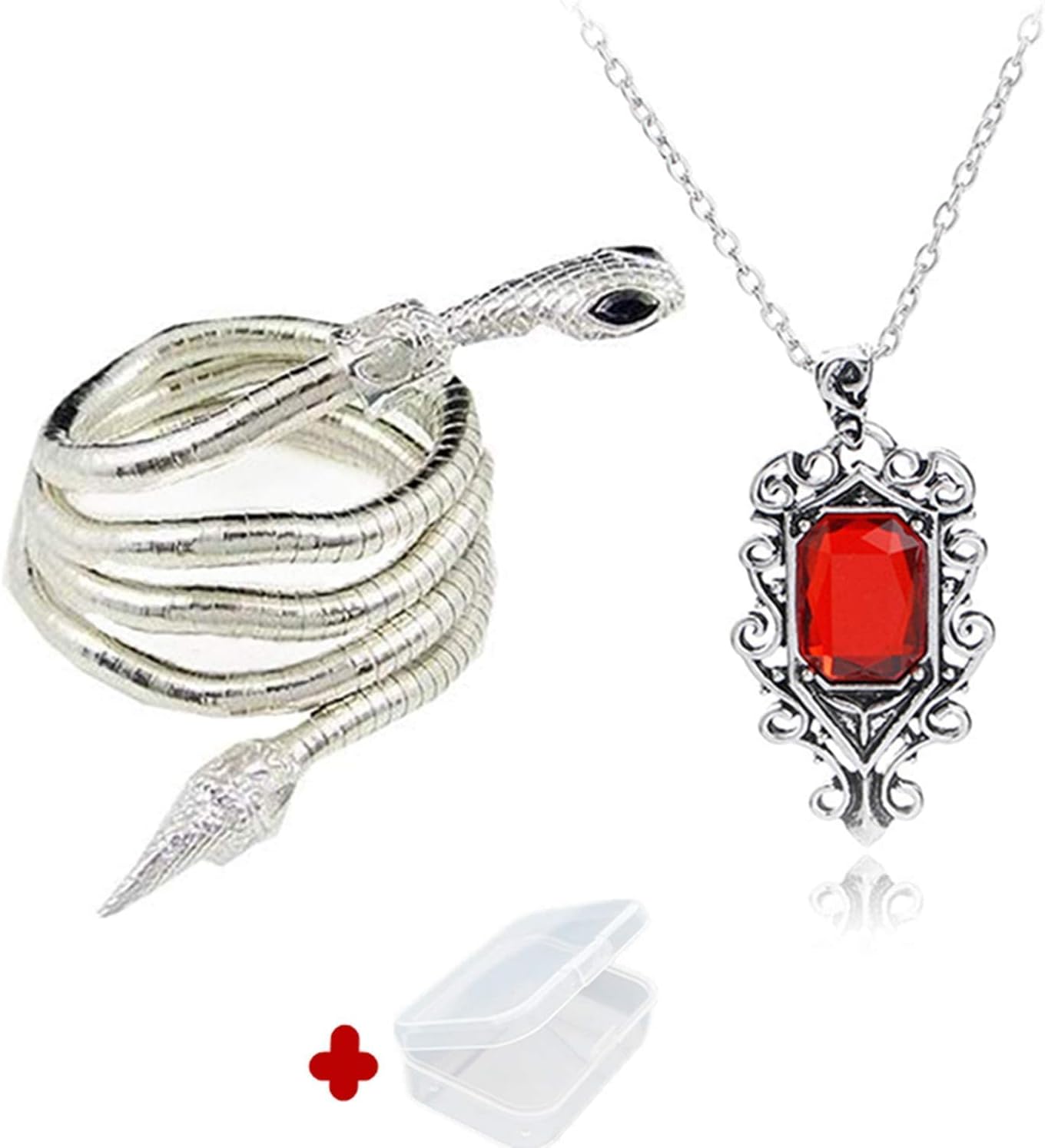 YouU2 Pcs City of Bones Isabelle Lightwood's Electrum Whip Serpent Snake Bracelet and necklace Set with Storage Box