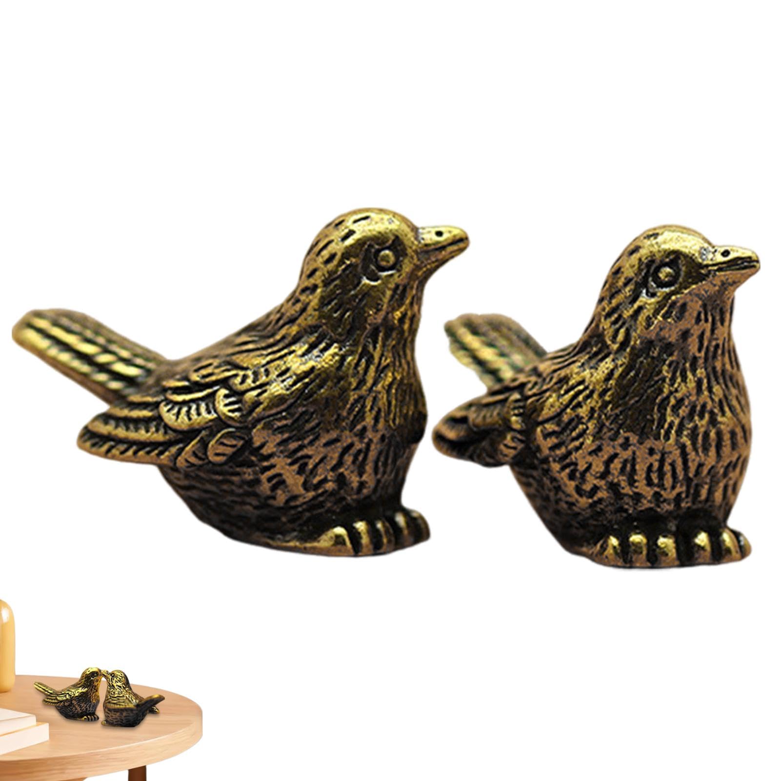 Amazon.co.jp: iBaste 真鍮の鳥の置物、真鍮の雀の装飾 - レトロ真鍮
