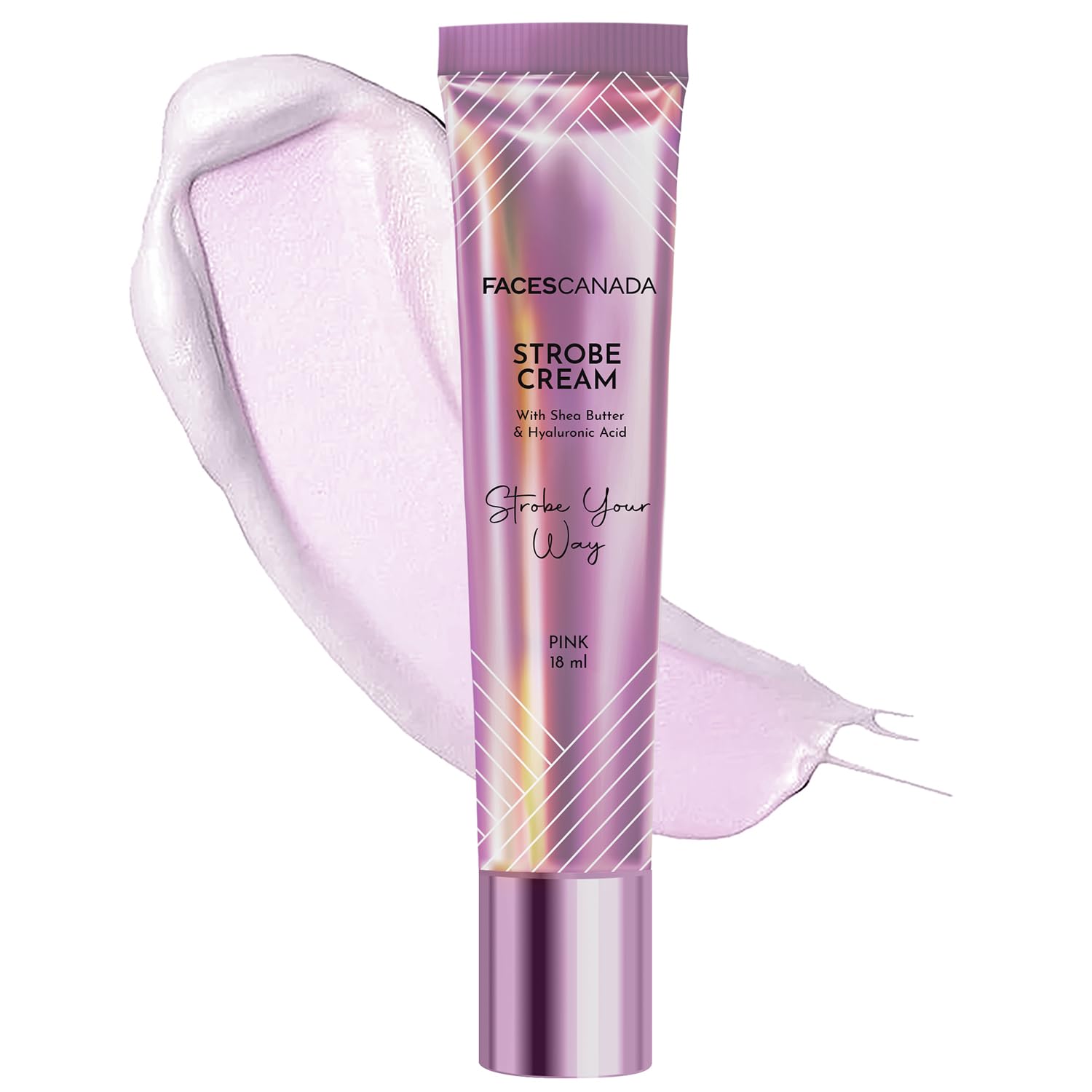 FACES CANADA Strobe Cream Mini- Pink, 18ml | Primer + Highlighter + Moisturizer | Shea Butter & Hyaluronic Acid | Intense Hydration | Flawless Radiant Dewy Skin | Illuminating & Glowing Makeup Base-image-11