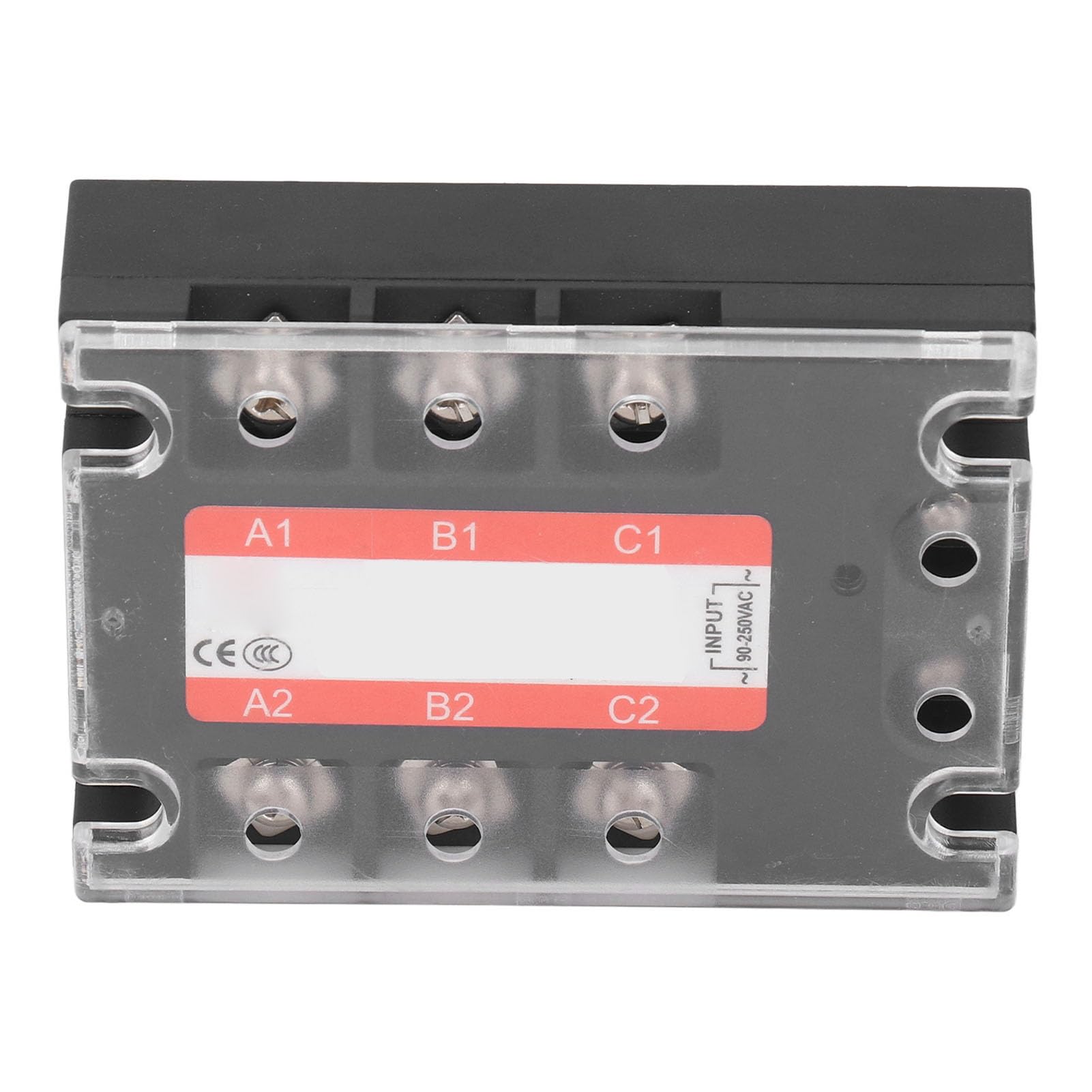 Fafeicy Relé Trifásico de Estado Sólido SSR-100DA 100A 24-480VAC con PBT Metal Cerámica para Automatización Industrial Control de Motor de Máquina CNC