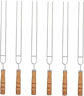 CLISPEED 6 Peças De Palitos De Marshmallow Garfos De Churrasco Palitos De Assar Agulha Dupla Garfo De Assar Palitos De Marshmallow Garfo De Assar Ao Ar Livre Suprimentos De Churrasco