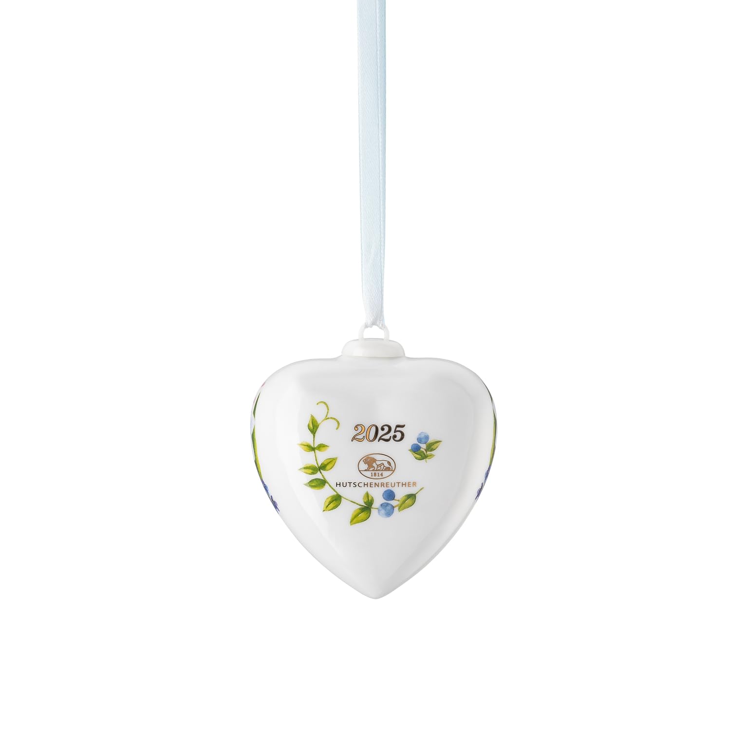 Hutschenreuther Porcelanowe serce 2025, porcelanowe serce do zawieszenia, wysokość 7 cm, edycja kolekcjonerska Wielkanoc, porcelana wielokolorowa, motyw modraka