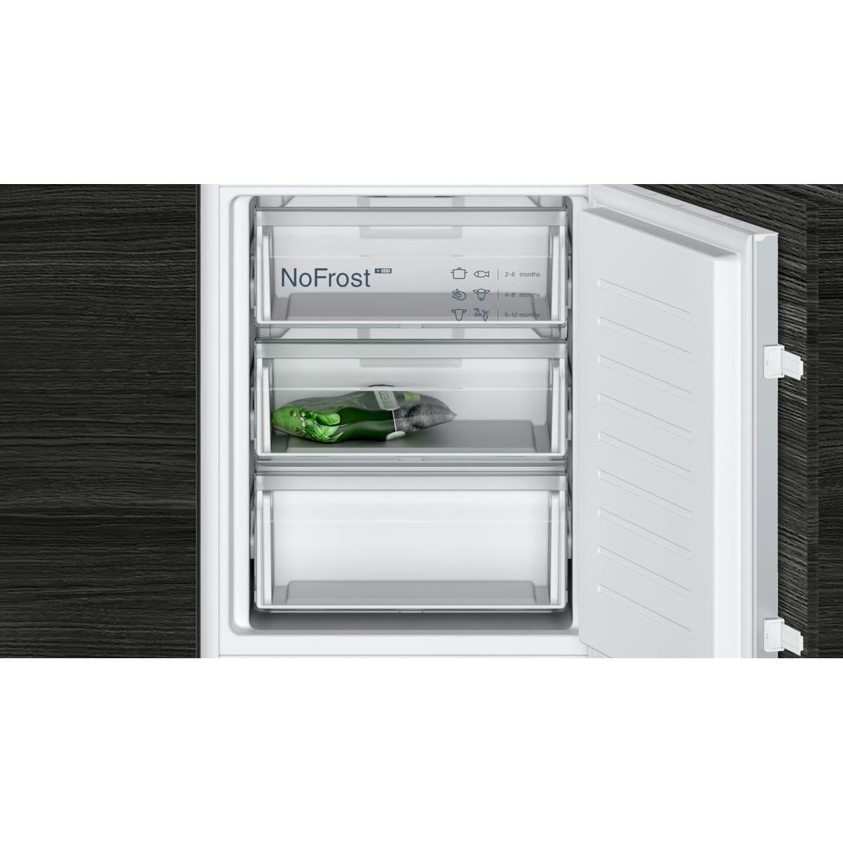 Siemens KI86NVSE0 iQ300 Einbau-Kühl-Gefrierkombination, 177,2 x 54,1 cm Nische, 184 L Kühlen + 76 L Gefrieren, hyperFresh längere Frische, noFrost nie wieder abtauen, FreshSense/Schlepptür