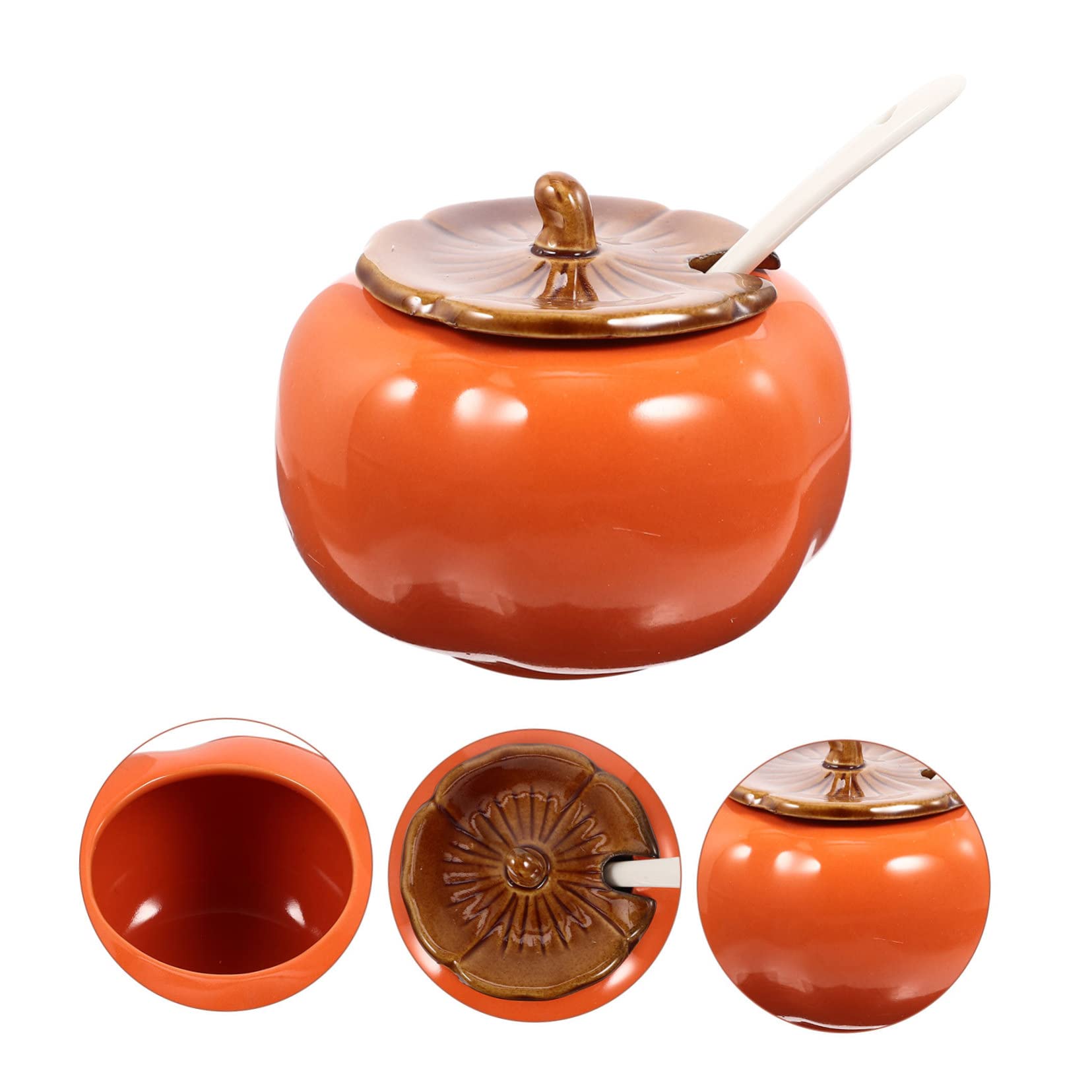 Amazon｜NUOLUX 1 セット 柿 調味料 壷 容器 蓋付き 砂糖 壷 陶器 壷