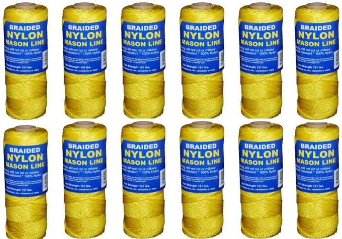 T.W. Evans Cordage Co. 12504-12# 1 x 1000 feet Yellow Braided Nylon Mason Line