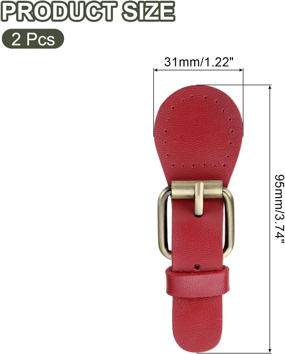 uxcell 2 Pcs Leather Snap Buckles Snap Button Closure, Magnetic Snaps for Purses and Totes, Sew on Leather Closure Fasteners for Wallet Bags Making Supplies DIY Craft, Red image 2