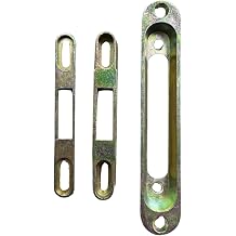5-3/4" Pocket Trim Adapter Plate with 5-1/4" Hole Spacing and Two Raised Keepers for Standard Sliding Patio Glass Door Mortise Lock Replacement and Repair