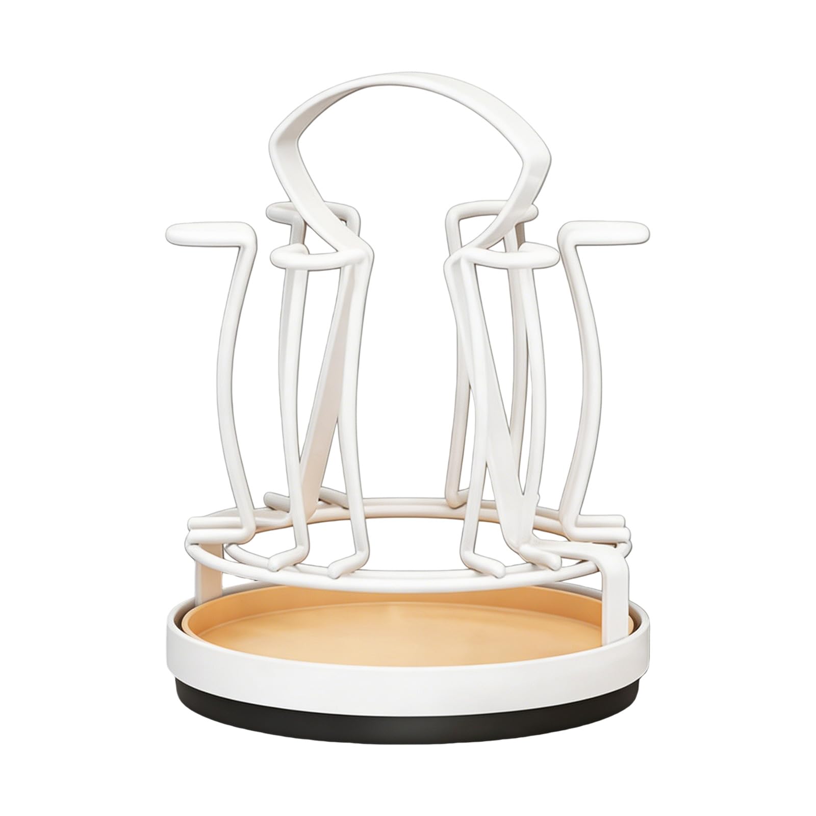 Zbiianxer White Carbon Steel Cup Drying Rack With Nonslip Base Holds Multiple Cups Without Assembly Required Kitchen Cup Holder