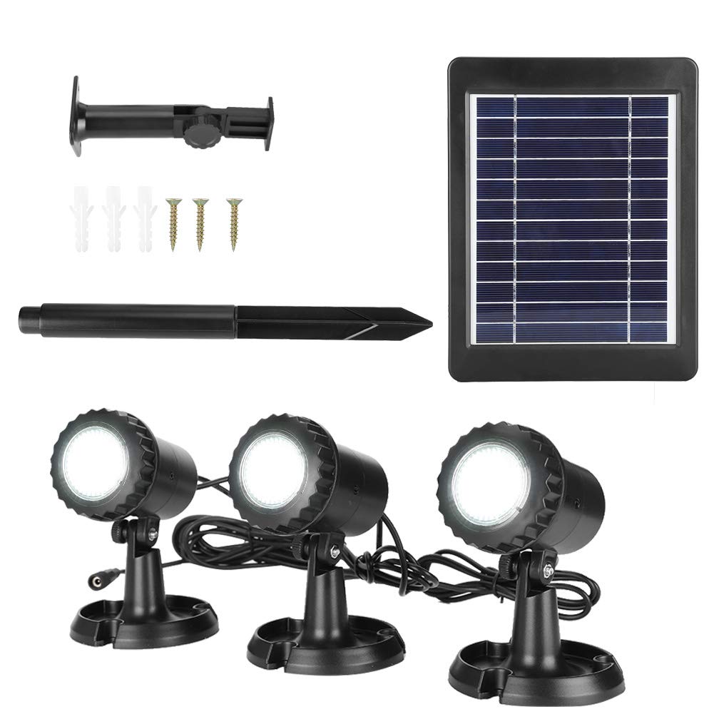 Wasserdichte Unterwasserleuchte Solarenergie Unterwasserlampe, IP65 wasserdichte Leuchtköpfe, energiesparendes Design für Pools, Teiche und Wassergärten, Außenbereich