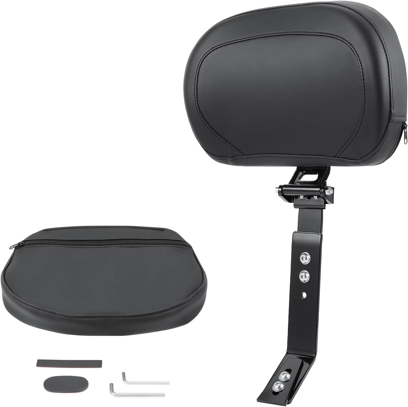 Adjustable Driver Backrest Front Rider Back Rest Compatible with Can Am Spyder F3/F3-L/F3-S/F3-T 2015-2025 (with Storage Pouch)