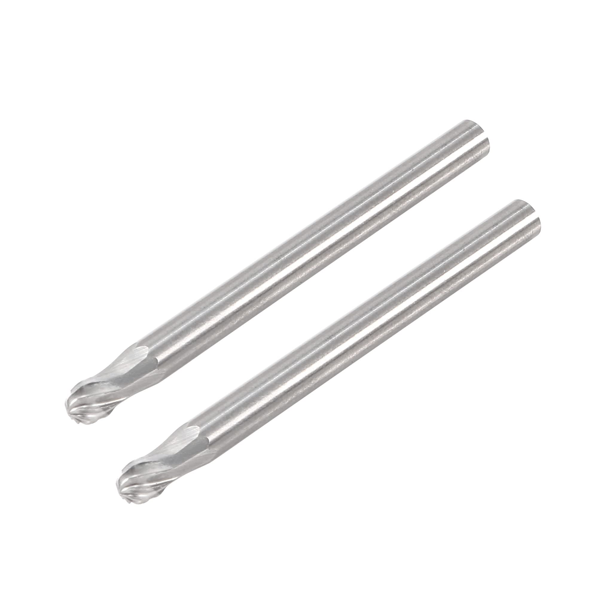 uxcell Tungsten Carbide Rotary Files 1/8" Shank, Single Cut Ball Shape Rotary Burrs Tool 3mm Dia, for Die Grinder Drill Bit Alloy Steel Hard Metal Carving Polishing, 2pcs