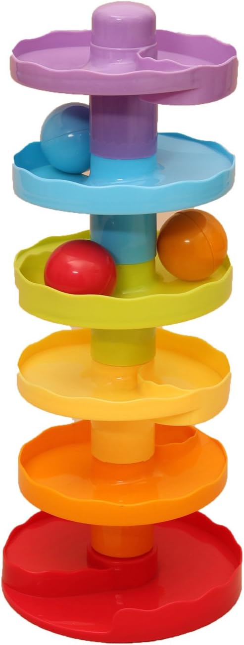 Baby Ball Drop - 6 Tires Roll Play Tower for 3+ Months Toddlers