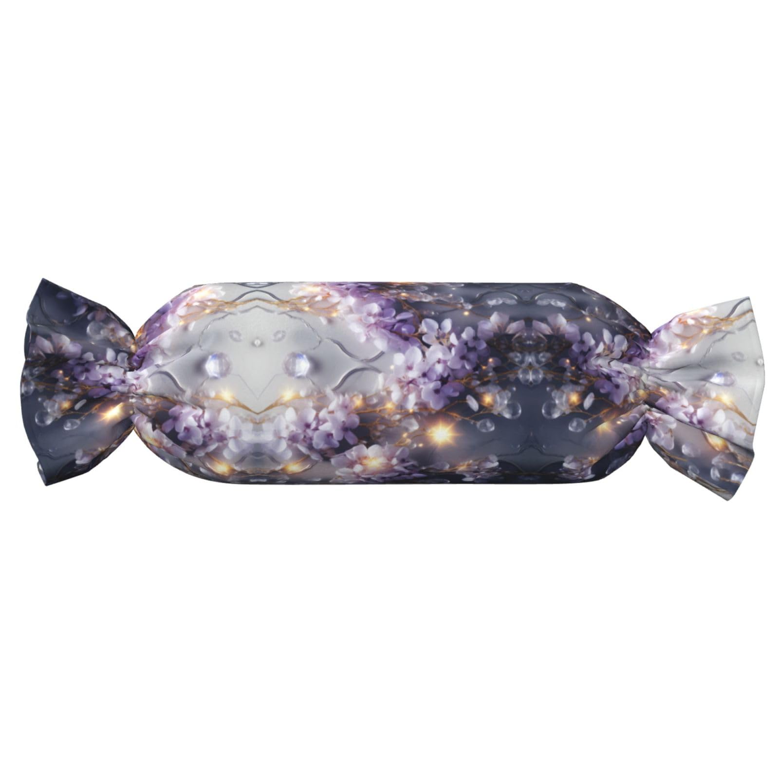 Oreiller cylindrique fleurs violettes relaxation maison et voyage