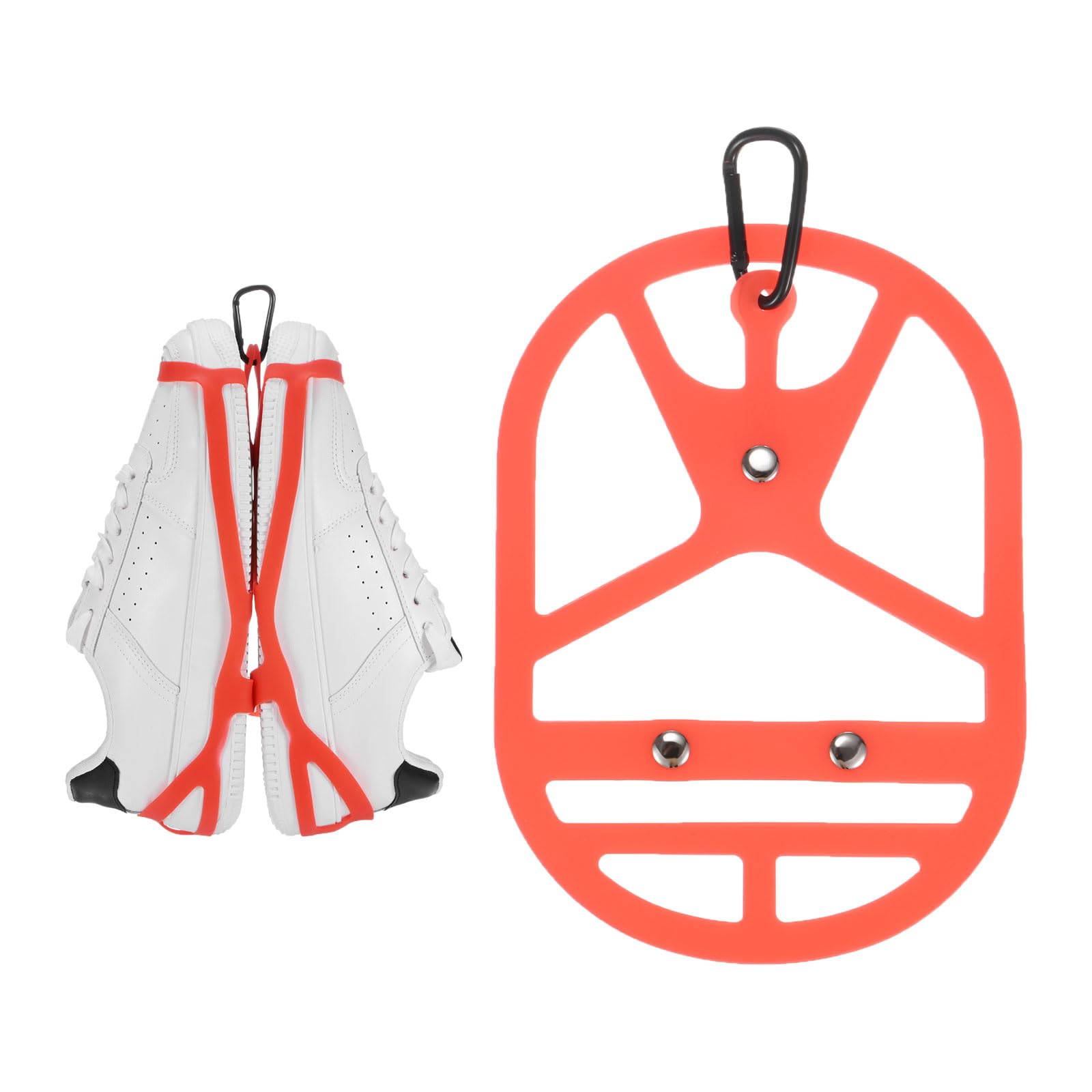 TIXIPEM Shoe Holster for Backpack [1SET] - Elastic Silicone Footwear Holder with Clip Use for Travel & Outdoors & Sports - [Red-M] Hang Extra Shoes Cleats Boots