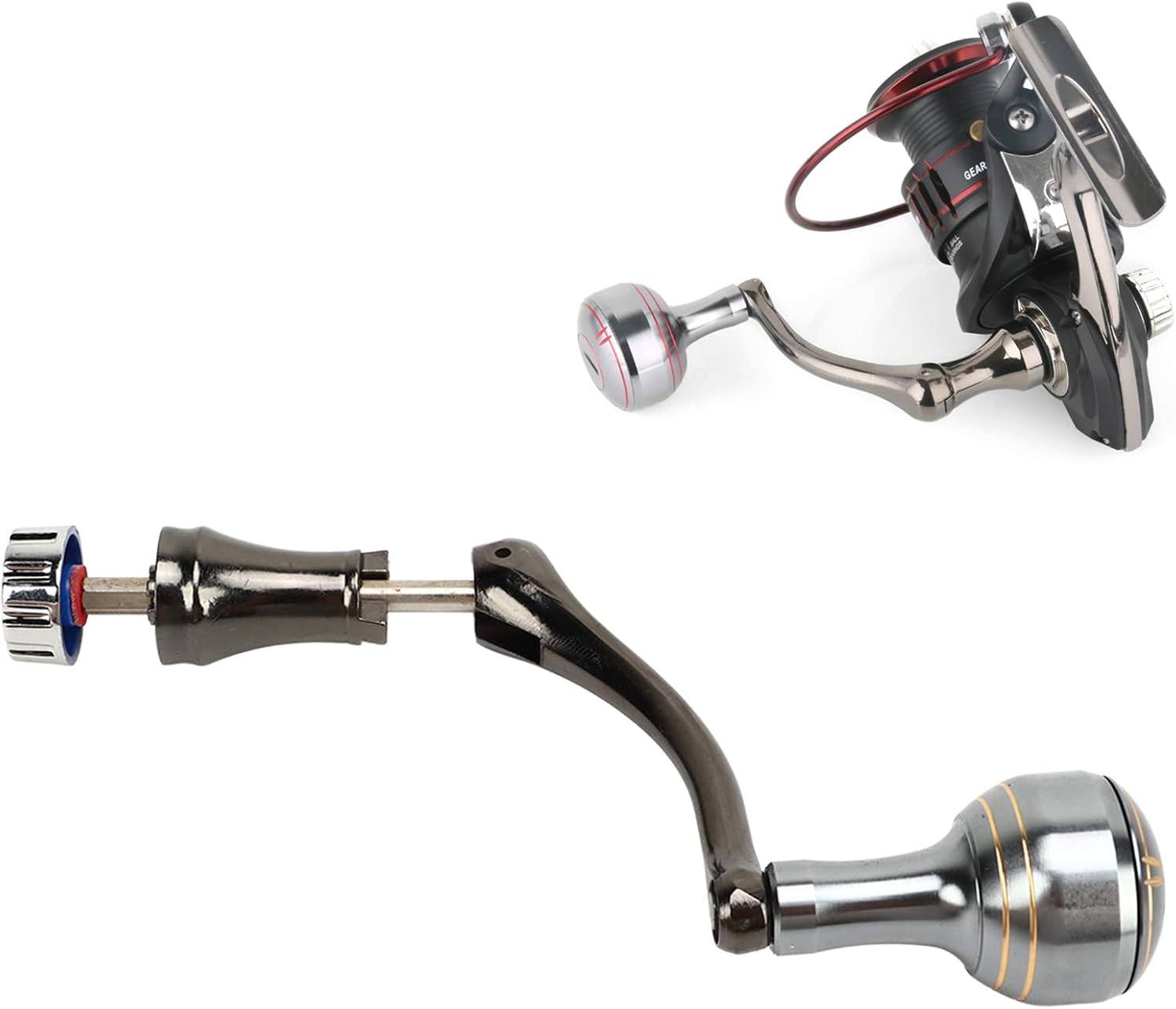 VBESTLIFE Fishing Reel Rocker Arm Aluminum Alloy Smooth Surface Fishing Spinning Reel Handle Ball Grip for Fishing Gear