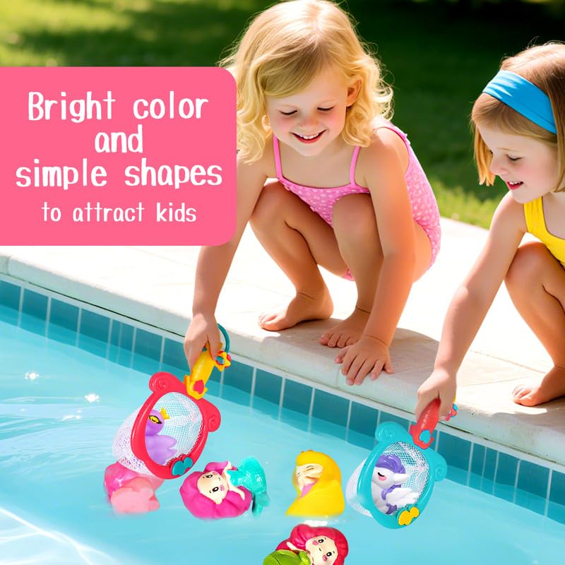 Juguetes de baño sin agujeros para bebé, juguetes de bañera para niñas con almacenamiento y red, sellados, flotan en el agua 5