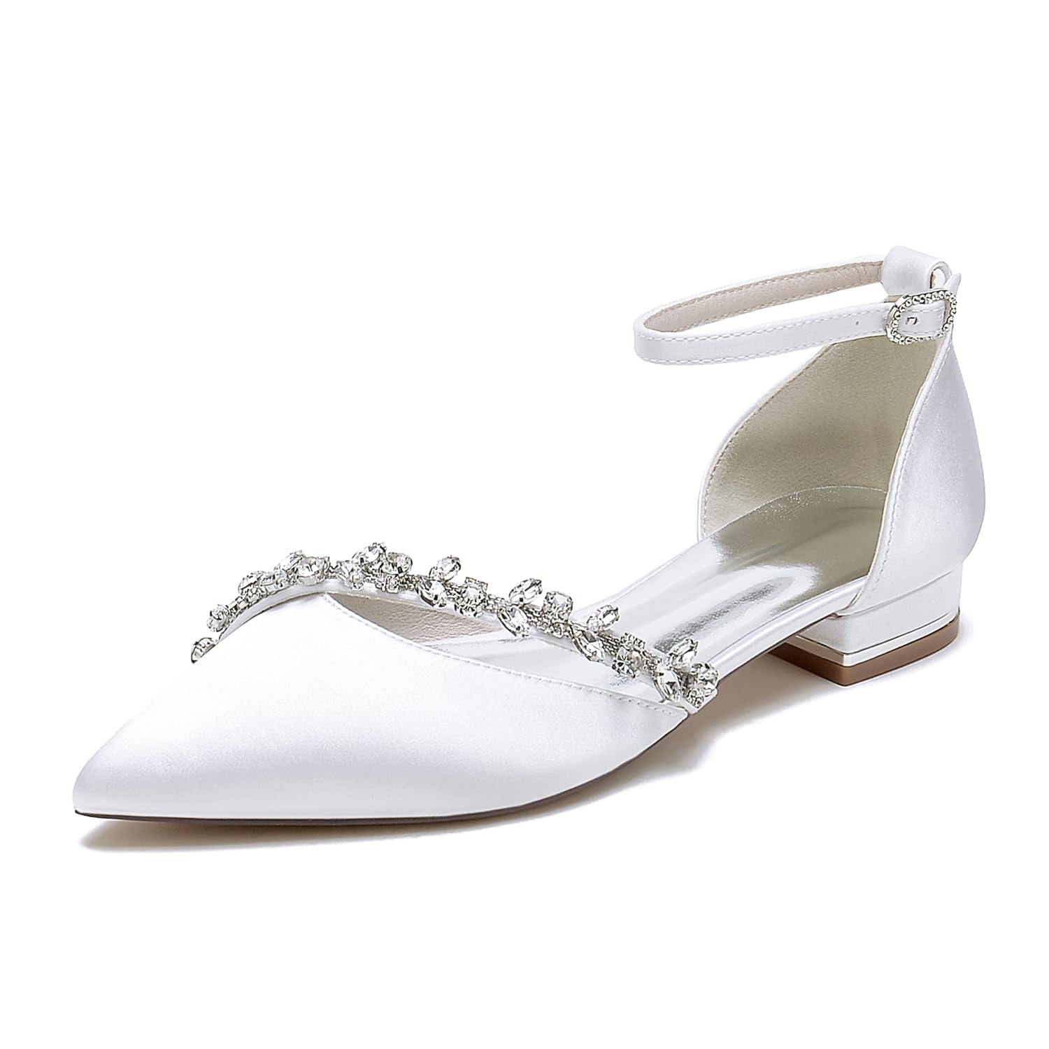 Scarpe da Donna con Tacco Basso Punta Chiusa Loafers Scarpe da Sposa Party Holiday Dress con Fibbia alla Caviglia Scarpe da Ufficio Confortevoli