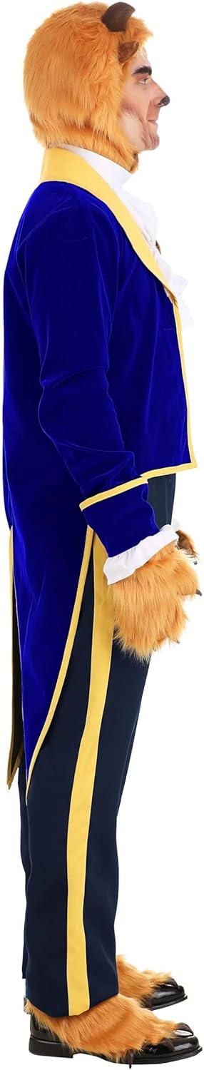 Official Mens Beauty and the Beast Costume for Halloween - Includes Jacket, Vest, Hood, and More