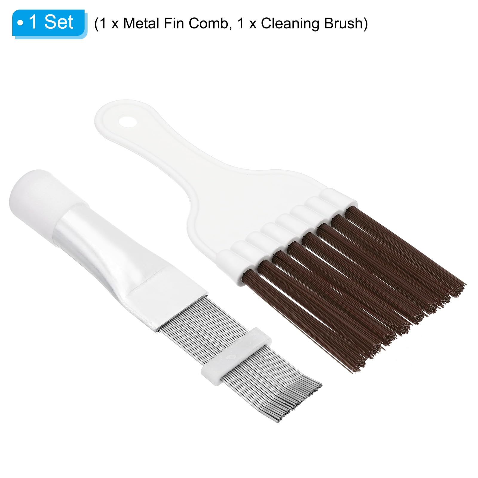 PATIKIL Air Conditioner Fin Comb, 1 Set Stainless Steel Condenser Fin Straightener & Cleaning Brush - Image 3