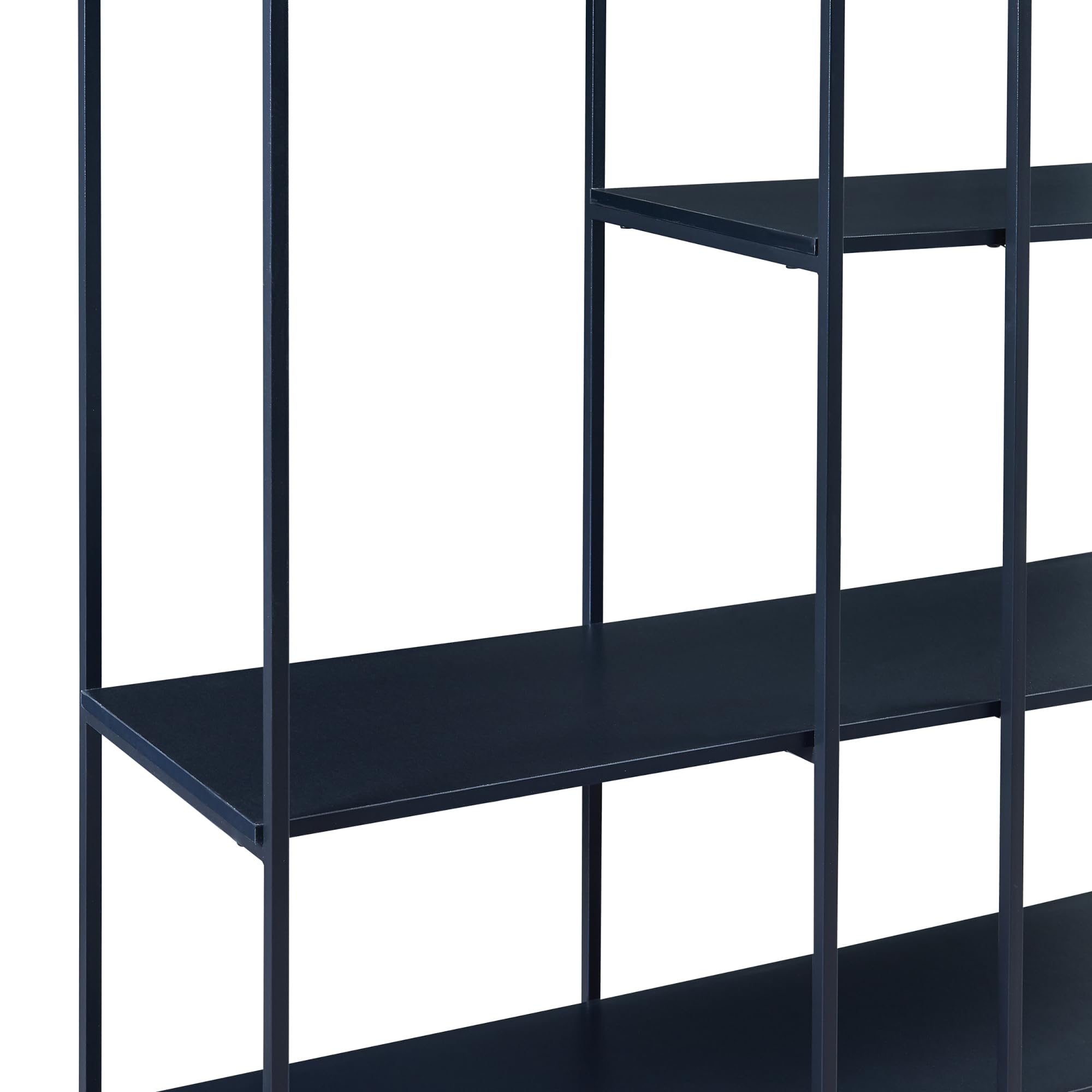 [en.casa] Scaffale da Terra Libreria con Ripiani Aperti Mobile Espositore per Casa Ufficio Negozio Scaffale Divisorio per Open Space 180 x 180 x 33 cm Nero