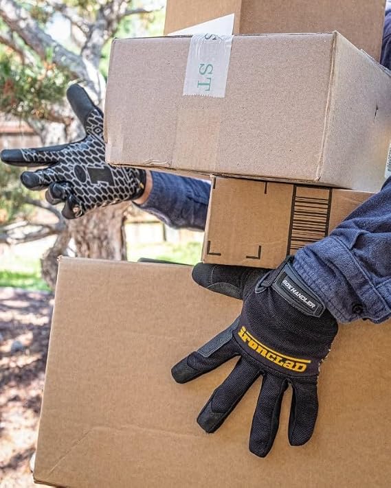 Ironclad Box Handler Work Gloves BHG, Extreme Grip, Performance Fit, Durable, Machine Washable, (1 Pair), Black