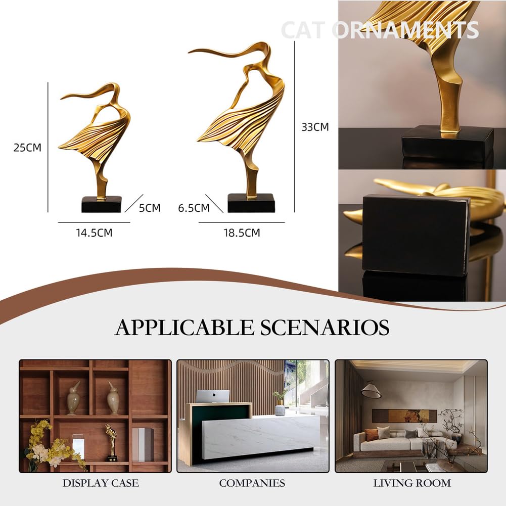 Abstrakte Skulptur Deko Moderne Kunst Deko Statue Dekoartikel Für Wohnung, Schlafzimmer, Bücherregal, Büro Statuen Und Skulpturen Harz,Gold,Set