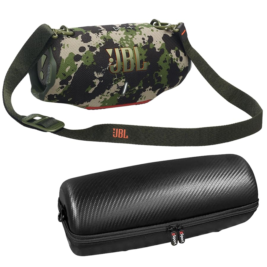 JBL Xtreme 4 Bluetooth Speaker Bundle with Shoulder Strap and gSport Case (Camo)