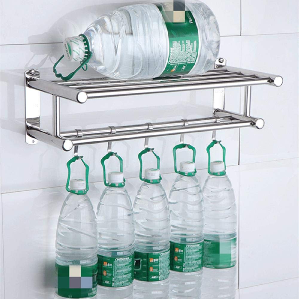 Toallero, Estante de almacenamiento para baño, barra de toalla múltiple, toallero de pared con ganchos, toallero de acero inoxidable, para baño, cocina de hotel-Los 40cm
