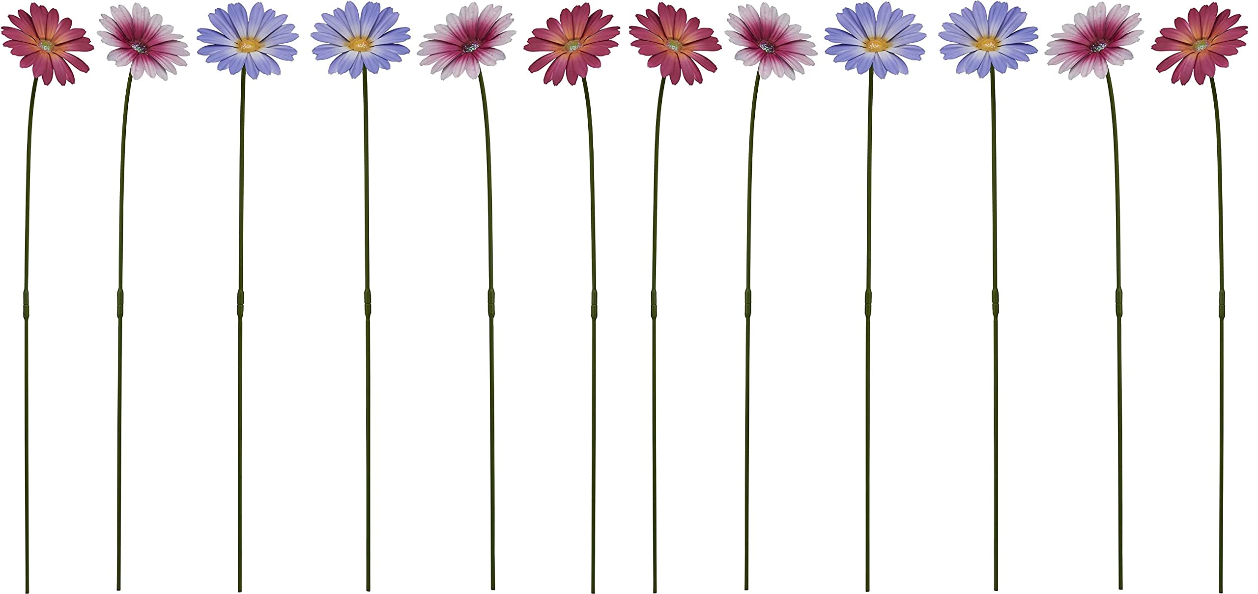 Garden Gear Metal Daisy Stakes, Decorative Multicolored Ornament, Outdoor Novelty Flowers for Pathways, Patios & Borders, Height 57cm (Purple x2)