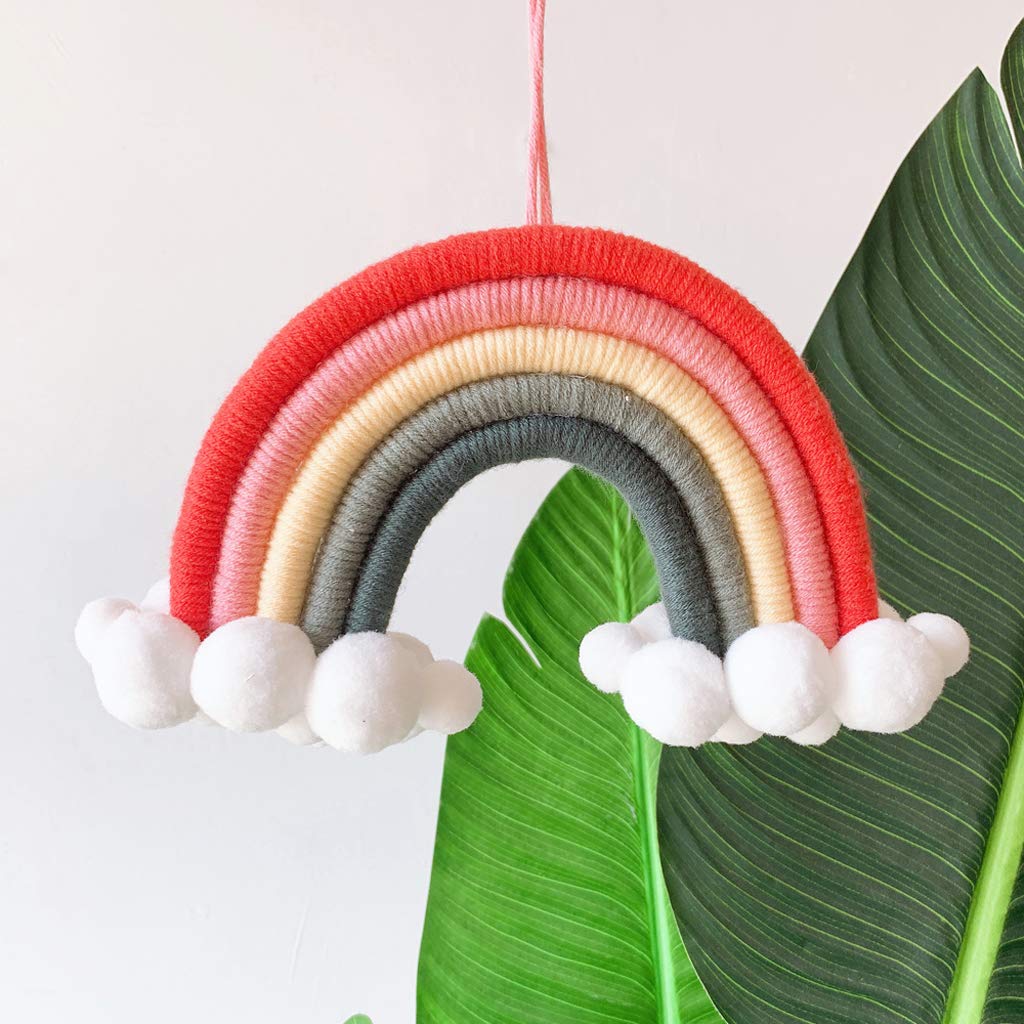 Arazzo Muro Arcobaleno Fatto A Mano In Cotone, Decorazione Bimbi O Cameretta, Regalo Originale Per Festa Della Mamma E Baby Shower, 27x7 Cm