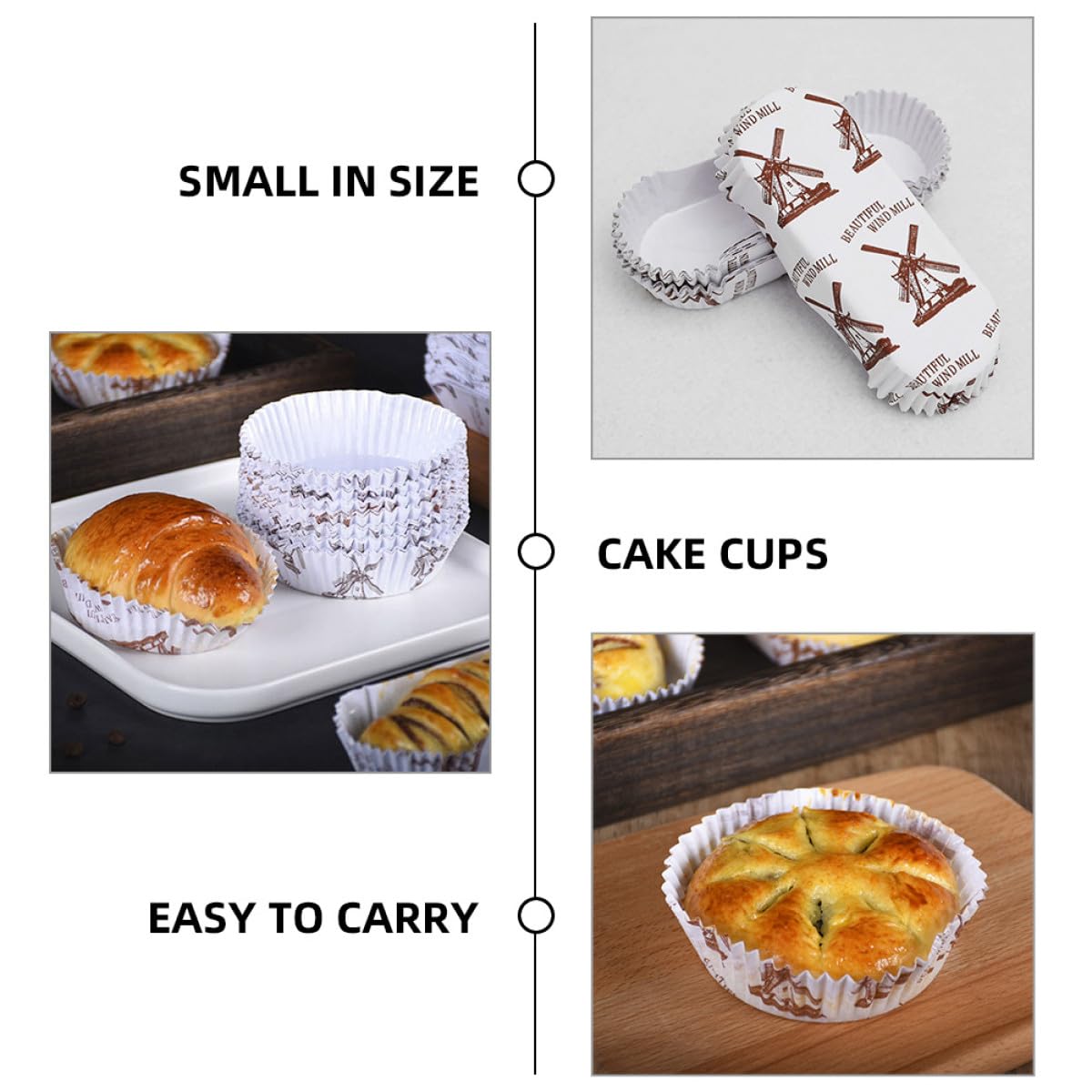 VALICLUD Tazas para Hornear Cupcakes de Papel Pet Resistentes a Altas Temperaturas, 200 Piezas (100 Redondas 100 en Forma de Barco) para Repostería Casera y Profesional