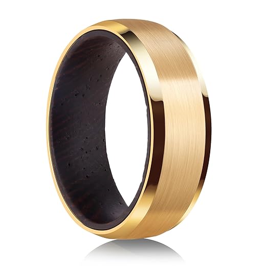 Wood Inlaid Tungsten Wedding Band