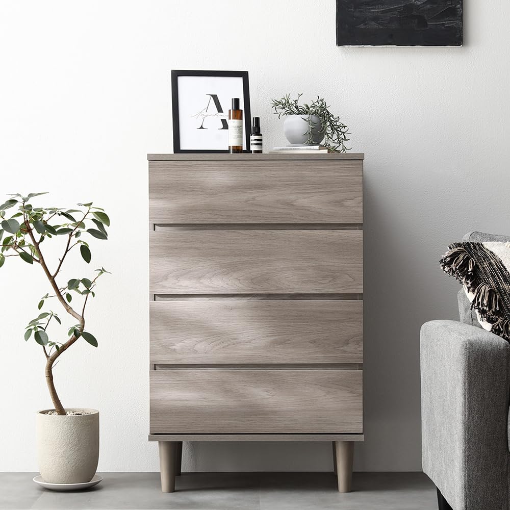 Amazon｜RASIK チェスト タンス 収納 60cm幅 グレージュ 脚付き