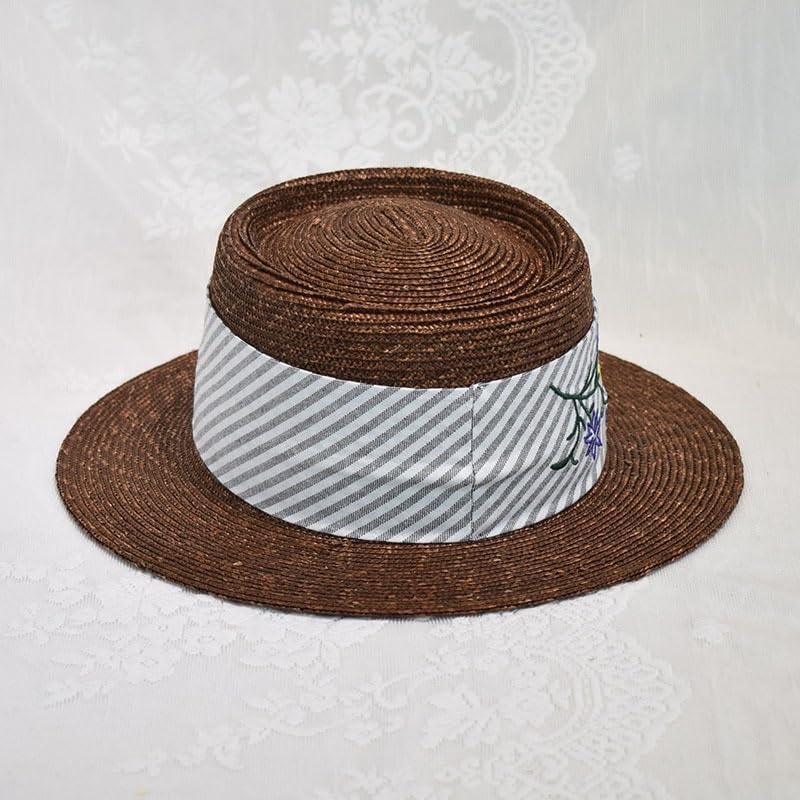 [わしのおとも] ASXDCP 麦わら帽子、女性のつば広日焼け止めと日よけ帽子、旅行休暇ビーチハット(C)